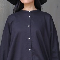 画像17: 【08Mab】コットンリネンバンド襟チュニック (17)