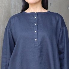 画像18: 【08Mab】14番手リネンボリューム袖ヘンリーあきチュニック (18)