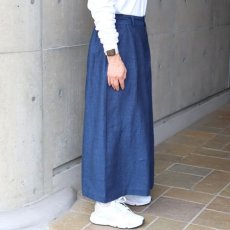 画像2: 【08Mab】9番手リネンファスナーあきワイドパンツ (2)