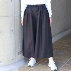 画像2: 【08Mab】14番手リネンワイドギャザーパンツ (2)