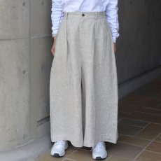 画像10: 【08Mab】9番手リネンファスナーあきワイドパンツ (10)