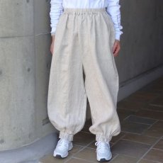 画像1: 【08Mab】14番手リネン裾ゴムパンツ (1)