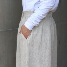 画像15: 【08Mab】9番手リネンファスナーあきワイドパンツ (15)