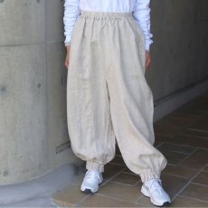 画像2: 【08Mab】14番手リネン裾ゴムパンツ (2)