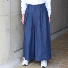 画像1: 【08Mab】9番手リネンファスナーあきワイドパンツ (1)