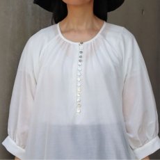 画像6: 【08Mab】コットンシルクギャザーブラウス (6)