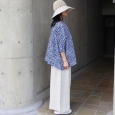 画像42: 【NARU FACTORY】60ローンリップルチェック＆ストライプ ゆったりブラウス (42)