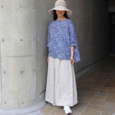 画像41: 【NARU FACTORY】60ローンリップルチェック＆ストライプ ゆったりブラウス (41)