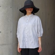 画像14: 【NARU FACTORY】 ローン塩縮ランダムドット ターキーシャツスタンドカラー (14)