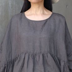 画像6: 【08Mab】リネンシャンブレー2wayギャザーブラウス (6)