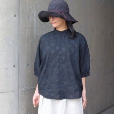 画像1: 【NARU FACTORY】 ローン塩縮ランダムドット ターキーシャツスタンドカラー (1)