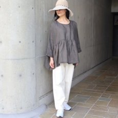 画像8: 【08Mab】リネンシャンブレー2wayギャザーブラウス (8)
