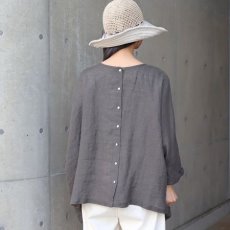 画像3: 【08Mab】リネンシャンブレー2wayギャザーブラウス (3)