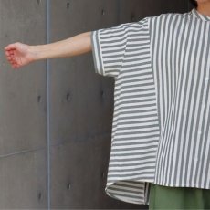 画像18: 【ista-ire】太ストライプ　切替ワイドシャツ (18)