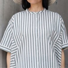 画像19: 【ista-ire】太ストライプ　切替ワイドシャツ (19)
