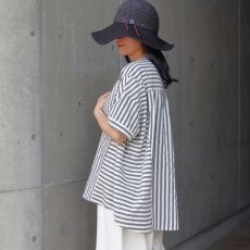 画像4: 【ista-ire】太ストライプ　切替ワイドシャツ (4)