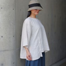 画像2: 【08Mab】リネンシャンブレーサイドボタンブラウス (2)