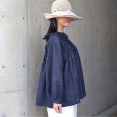 画像2: 【08Mab】リネンピンタックボリュームブラウス (2)