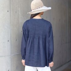 画像3: 【08Mab】リネンピンタックボリュームブラウス (3)