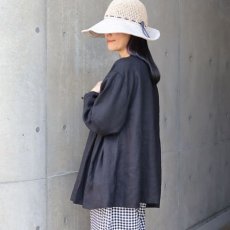 画像17: 08Mab 14番手リネンワイドピンタック前あきブラウス (17)