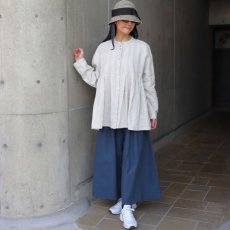 画像9: 08Mab 14番手リネンワイドピンタック前あきブラウス (9)