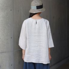 画像3: 【08Mab】リネンシャンブレーサイドボタンブラウス (3)