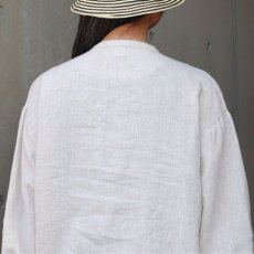 画像7: 08Mab 14番手リネンワイドピンタック前あきブラウス (7)