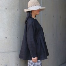 画像15: 08Mab 14番手リネンワイドピンタック前あきブラウス (15)