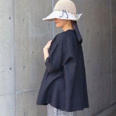 画像4: 【08Mab】14番手リネンタックバンドブラウス (4)
