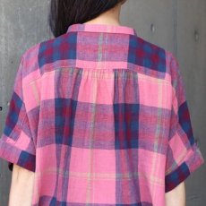 画像7: 20%OFF SALE【ista-ire】マドラスチェックちび衿ワイドシャツ (7)