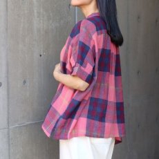 画像4: 20%OFF SALE【ista-ire】マドラスチェックちび衿ワイドシャツ (4)