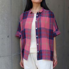 画像8: 20%OFF SALE【ista-ire】マドラスチェックちび衿ワイドシャツ (8)