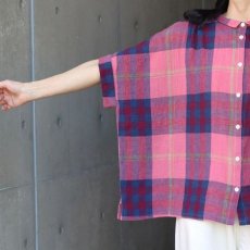 画像5: 20%OFF SALE【ista-ire】マドラスチェックちび衿ワイドシャツ (5)