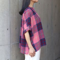 画像2: 20%OFF SALE【ista-ire】マドラスチェックちび衿ワイドシャツ (2)