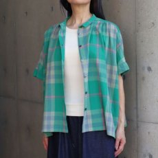 画像20: 20%OFF SALE【ista-ire】マドラスチェックちび衿ワイドシャツ (20)