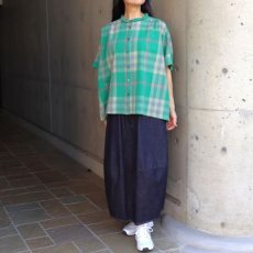 画像21: 20%OFF SALE【ista-ire】マドラスチェックちび衿ワイドシャツ (21)