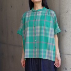 画像13: 20%OFF SALE【ista-ire】マドラスチェックちび衿ワイドシャツ (13)