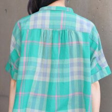 画像19: 20%OFF SALE【ista-ire】マドラスチェックちび衿ワイドシャツ (19)