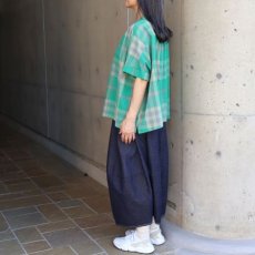 画像22: 20%OFF SALE【ista-ire】マドラスチェックちび衿ワイドシャツ (22)