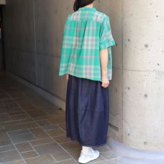 画像23: 20%OFF SALE【ista-ire】マドラスチェックちび衿ワイドシャツ (23)
