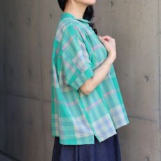 画像16: 20%OFF SALE【ista-ire】マドラスチェックちび衿ワイドシャツ (16)