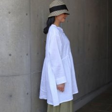 画像2: 【08Mab】21番手リネンウエストギャザーチュニック (2)