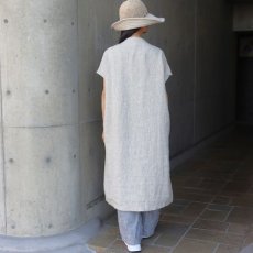 画像14: 【08Mab】9番手リネンセンタータックノースリーブワンピース (14)