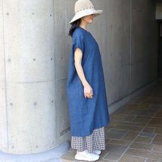 画像2: 【08Mab】9番手リネンセンタータックノースリーブワンピース (2)