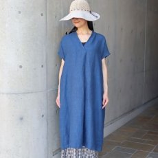 画像5: 【08Mab】9番手リネンセンタータックノースリーブワンピース (5)