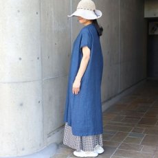 画像4: 【08Mab】9番手リネンセンタータックノースリーブワンピース (4)