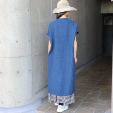 画像3: 【08Mab】9番手リネンセンタータックノースリーブワンピース (3)