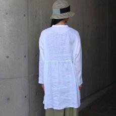 画像3: 【08Mab】21番手リネンウエストギャザーチュニック (3)