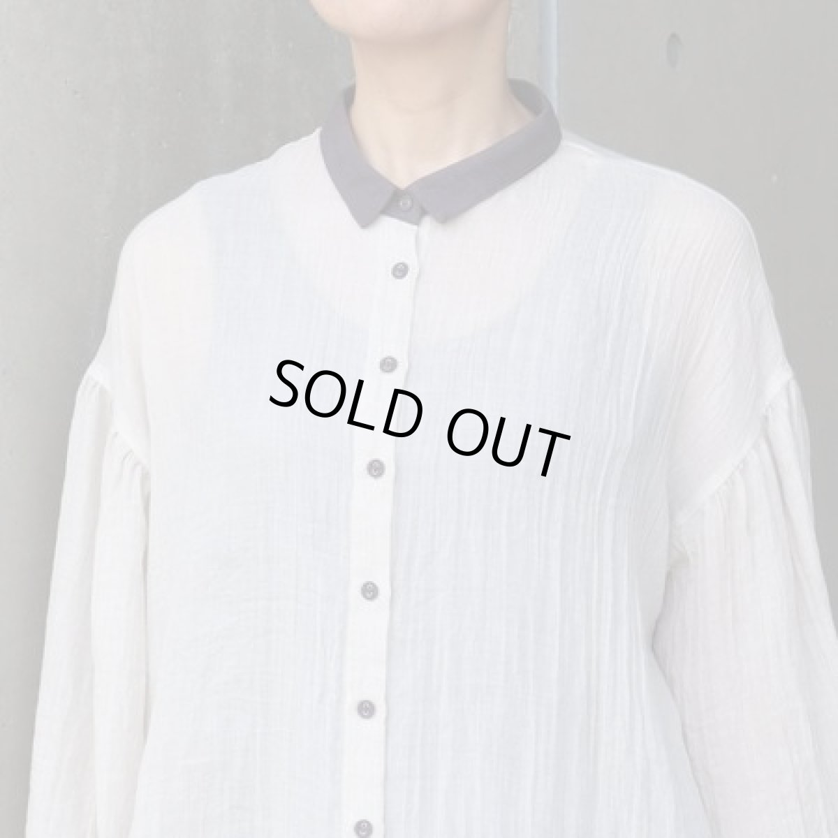 画像6: 20%OFF SALE【ista-ire】テトロンコットンガーゼちび衿ブラウス (6)