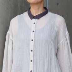 画像6: 20%OFF SALE【ista-ire】テトロンコットンガーゼちび衿ブラウス (6)